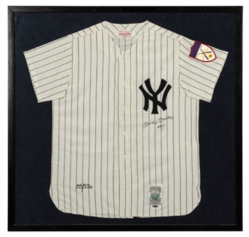 Mickey Mantle New York Yankees Signed & Inscribed "NO. 7" Jersey In Framed Display 155/536 (Upper Deck)